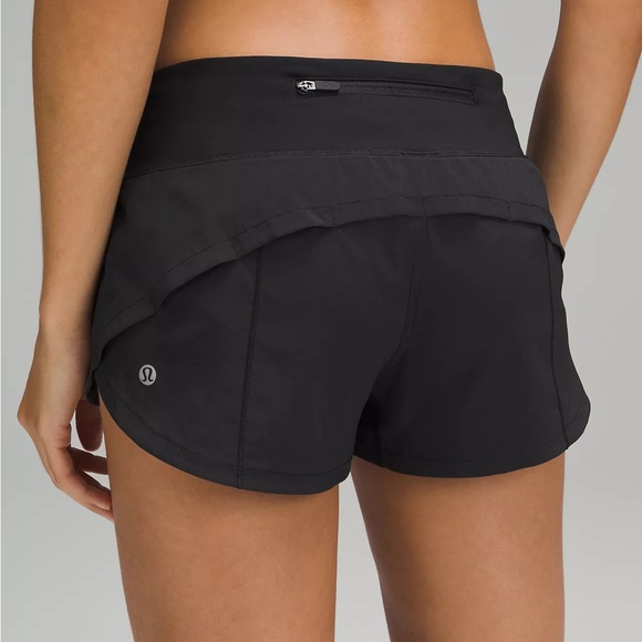 Lululemon Speed Up Low Rise Lined Black Athletic Shorts - Picture 1 of 10